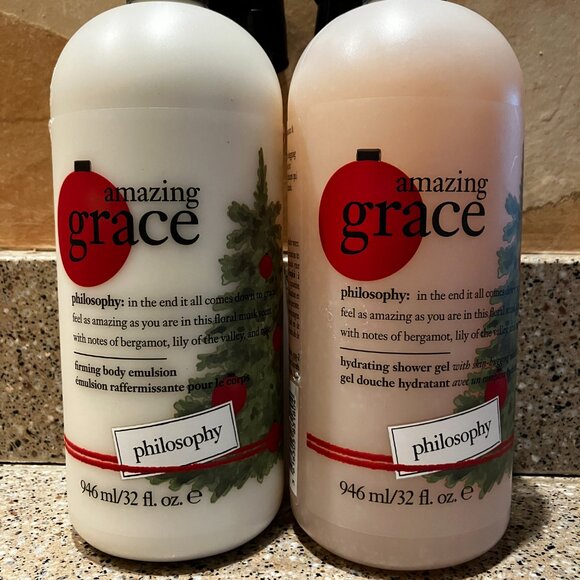 Philosophy Amazing Grace set of Jumbo Shower Gel and Firming Body Lotion! Sealed - Picture 2 of 2